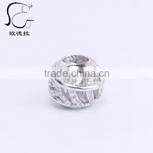 z Ilver Silver cz Iamond Diamond Pave Bead thumbnail-3