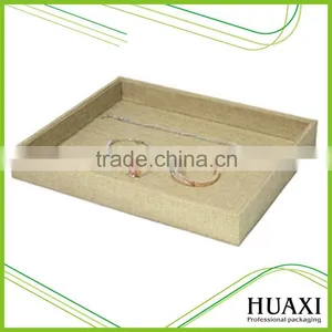 Custom Made High Quality Wooden Empty Linen Jewelry Dispay Trays thumbnail-1