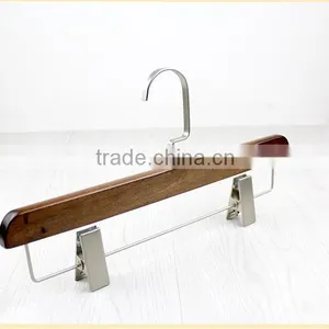 LP156 Clothes Hanger With Velvet Pants Bar Wooden Pant Hanger for Hot Sale Quality Choice thumbnail-6