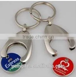 Cheap Metal Euro Coin Holder Keychain thumbnail-1