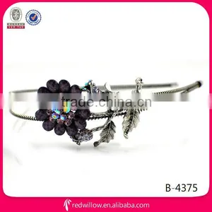 Manufacturer Wholesale Crystal Flower Double Metal Headband thumbnail-1