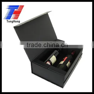 Custom Black Luxury Two Bottles Wine Pakcaging Paper Box for Sale thumbnail-1