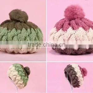 Promotional Winter Knitted Beanie Hat With Pompom thumbnail-3