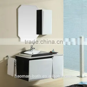 HM-C-10 New Fashion Hot Selling Modern Bathroom Cabinet Ceramic Bathroom Wash Basin Cabinet Wall Mount Cabinets thumbnail-1
