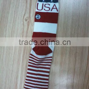 Red Stripe 100 Cotton High Quality Soft In-stocking Women/Mens Socks thumbnail-1