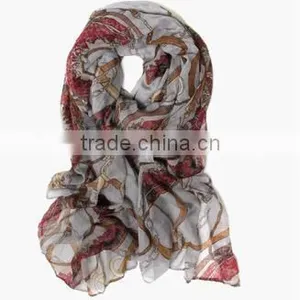 Polyester Chain Printing Pattern Scarf thumbnail-1