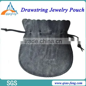 Drawstring Black Leather Hanging Jewelry Bag Transactions Quality Choice thumbnail-3