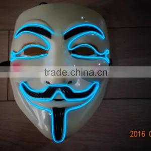EL WIRE V for Vendetta Mask Party Mask / EL Light Halloween Mask / EL Wire V For Vendetta Mask thumbnail-6