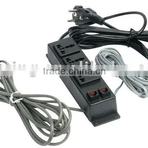 European 3 Outlets With Phone ,data Wires Power Socket thumbnail-1