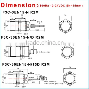 M30 30*45mm Short Body DC10-30V NPN NO Non-shield Proximity Sensor thumbnail-5