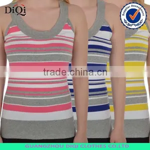 Womens Ladies Striped Sleeveless Round Neck Sweater Vest thumbnail-3