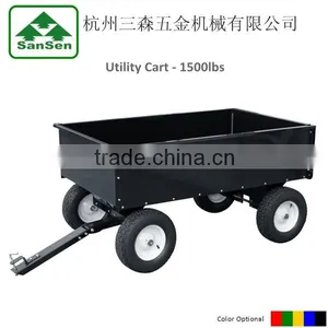 4-Wheel Utility Cart Trailer 17Cubic - 1500lbs for Garden Lawn Tractor thumbnail-5