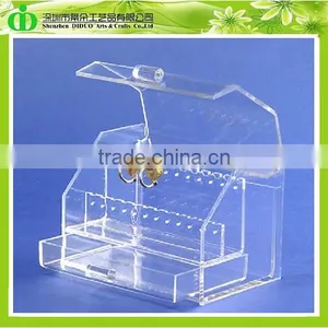 DDJ-0053 Chinese Factory Sells SGS Test Mini Clear Acrylic Jewelry Organizer Box thumbnail-3