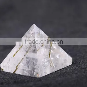 Hot Sale 100% Natural Transparent Pure Pyramid Quartz Crystal Clear Pyramid thumbnail-1