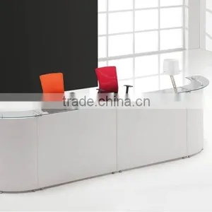 Beauty Curved Steel Screen Salon Reception Desk thumbnail-1