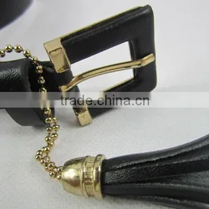 Cheap Price Black Skinny Funny PU Leather Belt for Girl thumbnail-3