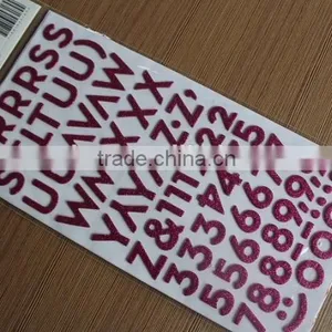 Colored Glitter Letter Number Stickers thumbnail-1