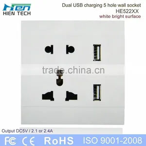 Public Commercial Using Wall Socket USB Light Socket With 2 USB Ports thumbnail-6