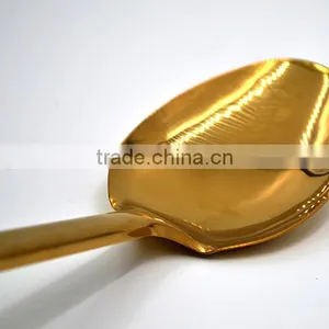 Fashion Style New Design TPR Handle Gold Plating Stainless Steel Serving Spoon thumbnail-5