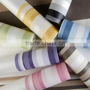 Classic Non Woven Colorful Stripe Wallpaper Pink thumbnail-1