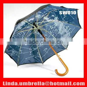 [SW010] 23"x8K, Wooden Shaft Umbrella,wooden Handle Umbrella,double Layer Umbrella thumbnail-1