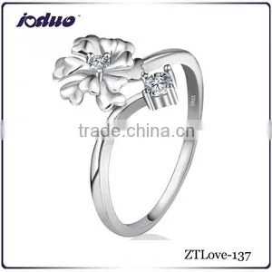 Fashion Jewelry Freshness Style Beautiful Flower Design 925 Sterling Silver Rings thumbnail-1
