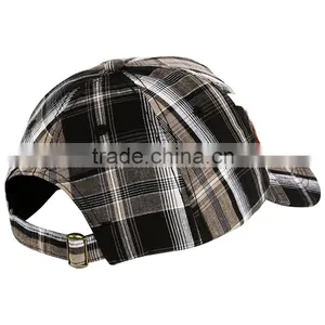 Striped Style and 100% Cotton Fabric Plain Distressed Baseball Cap thumbnail-3