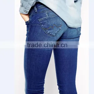 China Manufacturer High Quality Blue Casual Cotton Blend Skinny Pants Bulk Wholesale Price of Denim Girls Sexy Tight Jeans thumbnail-4