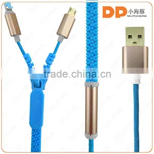 Charging and Sync Usb Data Cable Colorful Zipper Line Oem Logo Available for Phone Charger thumbnail-2