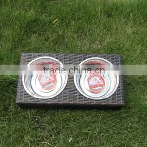 Double Size Rattan Pet Bowl Frame thumbnail-3