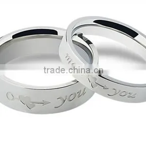 4mm-6mm Engrave LOVE Classic 316L Stainless Steel Wedding Band Ring for Lover thumbnail-5