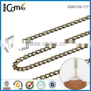 Wholesale Antique Brass Custom Metal Chain Handle for Handbag thumbnail-1