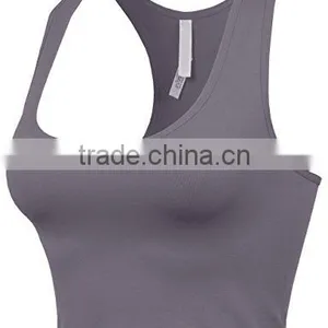 Womens Basic Solid Soft Seamless Fashion Sports Tank Top thumbnail-3