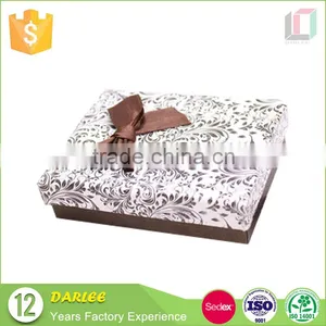 Grey Cardboard Packaging Gift Box Wholesale With Bowknot thumbnail-3