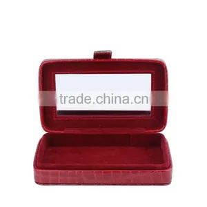 Chinese Factories Wholesale Custom High-grade Leather Jewelry Box, Red Beautiful Gift Box thumbnail-2