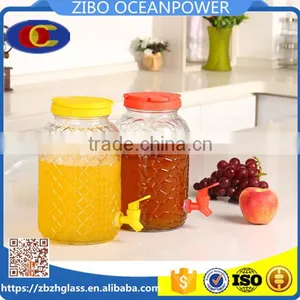 Clear Glass Beverage Dispenser 6L Round Glass Bottle With Tap thumbnail-1