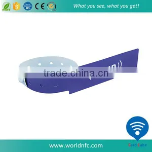 Logo Print One Time Use Paper 13.56Mhz NTAG213 RFID NFC Wristband thumbnail-6