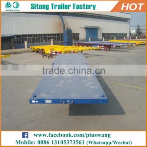 Inexpensive 20ft 40ft Flat Bed Semi-trailer High Quality Semi Tractor Trailer thumbnail-4