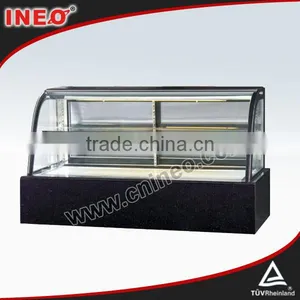 Curved Front Marble Base Black Color Refrigerated Cake Showing Case Cabinet thumbnail-1