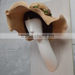 Matt White Wall Mounted Female Mannequin Head for Hat and Wig Shore Display thumbnail-5