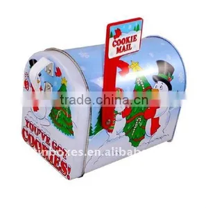 Pretty Snowman Tin Mail Box thumbnail-1