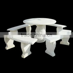 Garden Marble Table With Benches thumbnail-1