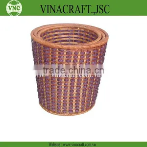 Hot Sales Eco-friendly Wicker Waste Bin in Corlor for Kitchen thumbnail-1