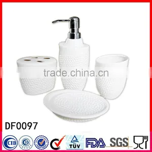 4psc White Custom Design Ceramic Bath Set, Bathroom Accessory Sanitary Set thumbnail-3