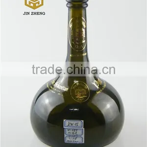 500ml 0.5L Dark Green Round Long Neck Bottle Glass Bottle for Whiskey thumbnail-1