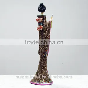 Home Decoration Living Room Resin Japanese Kimono Lady Figurine thumbnail-3