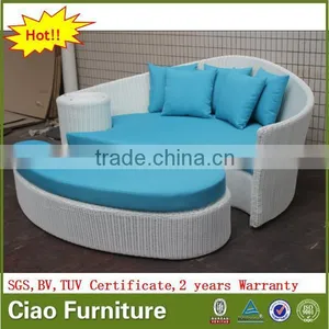 Bali Outdoor Sun Bed Rattan Round Sunbed Wicker Furniture thumbnail-3