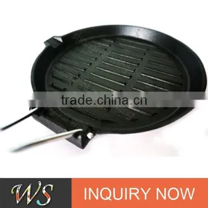 WS-FP08 9.5" or 10.6" Round Cast Iron Grill Pan thumbnail-3