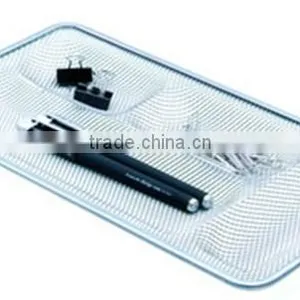 Durable Metal Mesh Office Desktop Stationery Storage Tray thumbnail-2