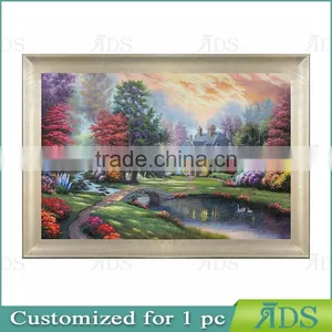 Wall Decor Village Scenery Oil Painting On Canvas thumbnail-4